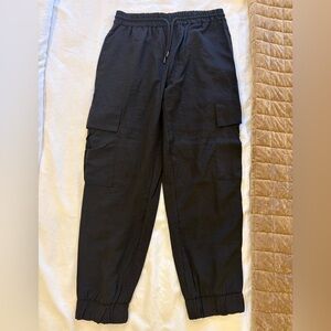 Zara Black Cargo Jogger Pants with Elastic Cuffs